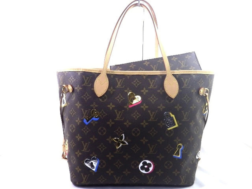 LOUIS VUITTON Neverfull Monogram Love Lock Tote Bag